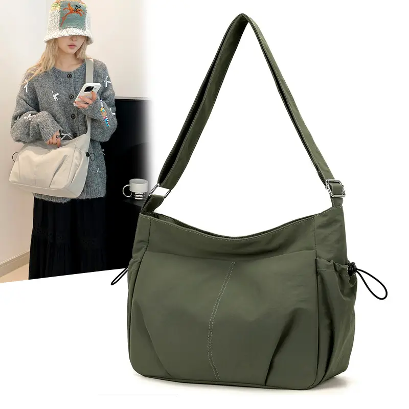 Women's Waterproof Nylon Crossbody Bag Large Capacity Purple - Image 10