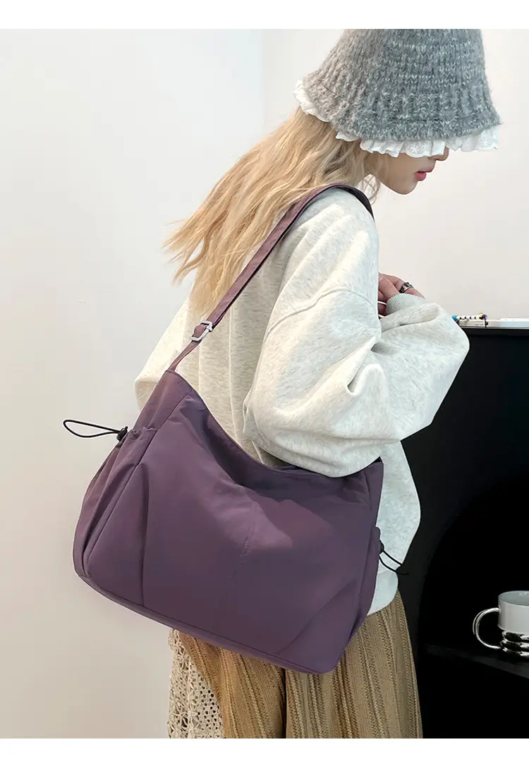 Women's Waterproof Nylon Crossbody Bag Large Capacity Purple — feature 23