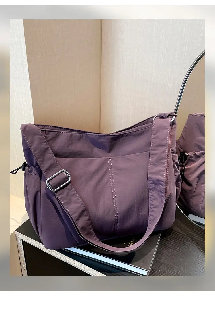 Women's Waterproof Nylon Crossbody Bag Large Capacity Purple — feature 28
