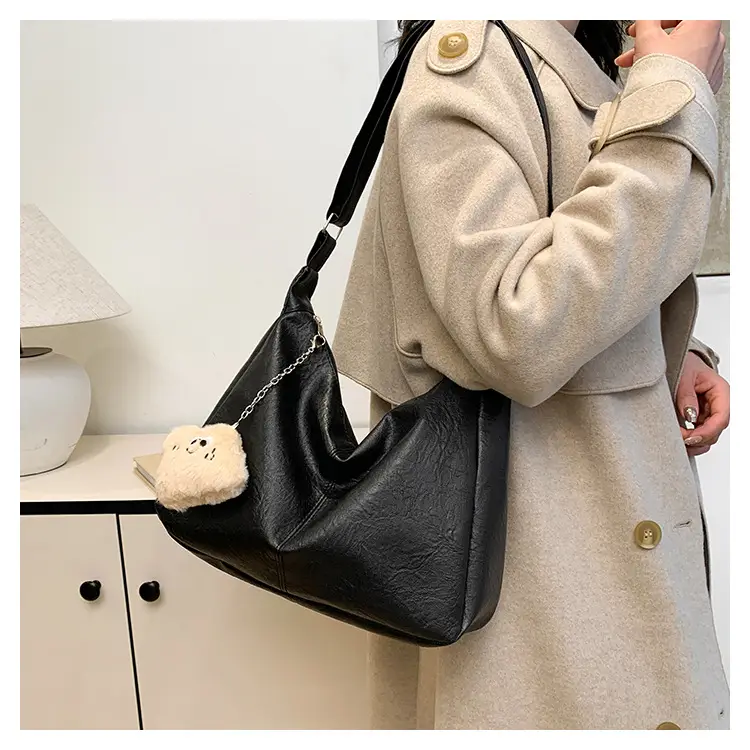 New Retro Crossbody Bag Women Large Capacity Textured Brown — feature 17