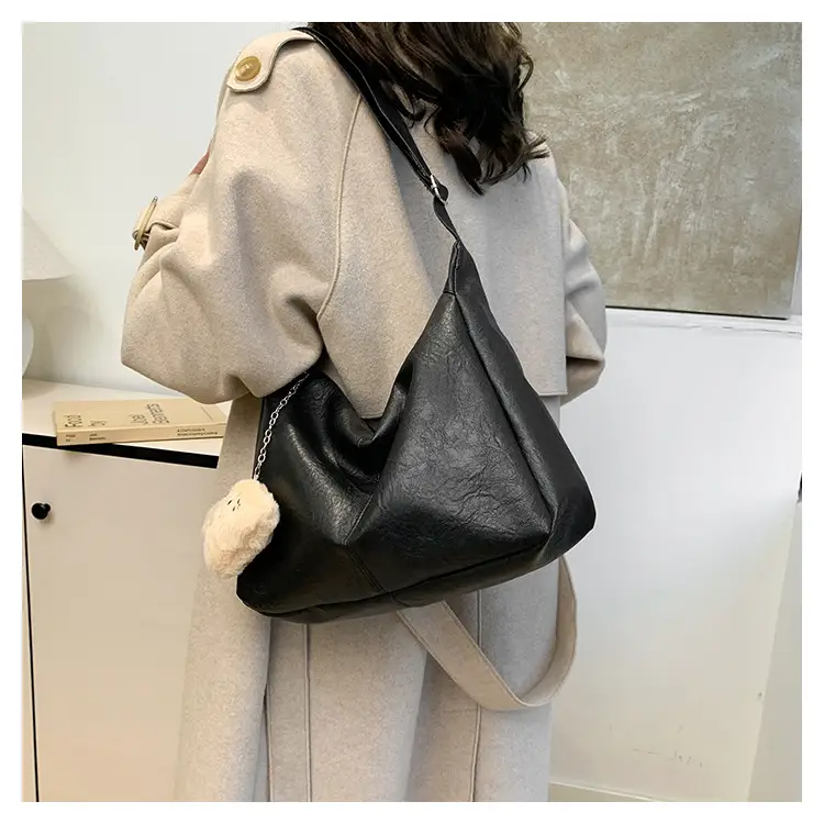 New Retro Crossbody Bag Women Large Capacity Textured Brown — feature 19