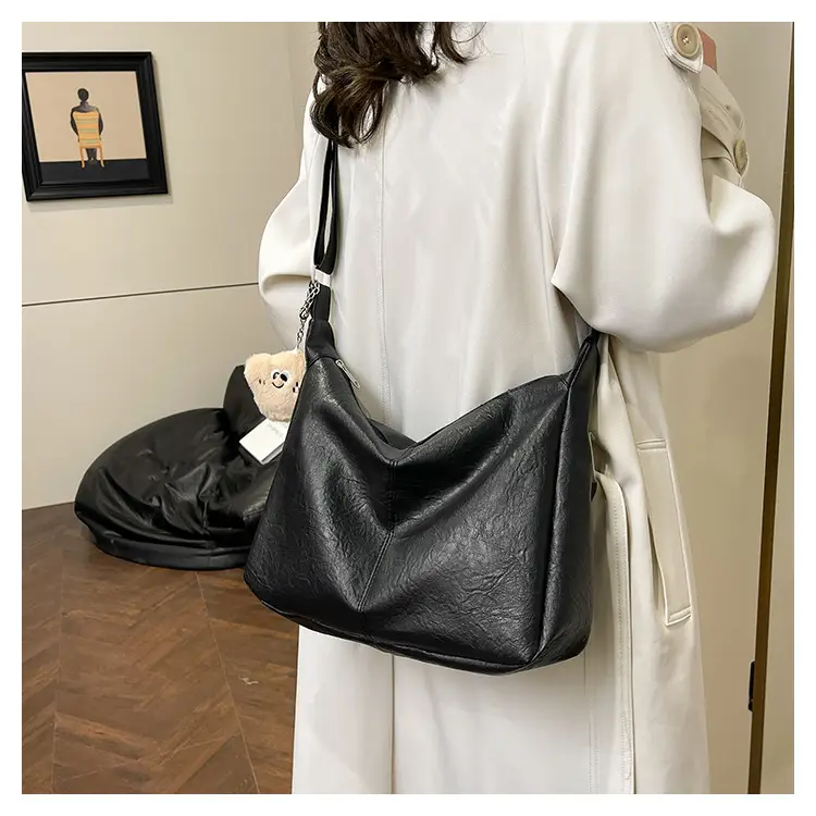 New Retro Crossbody Bag Women Large Capacity Textured Brown — feature 20