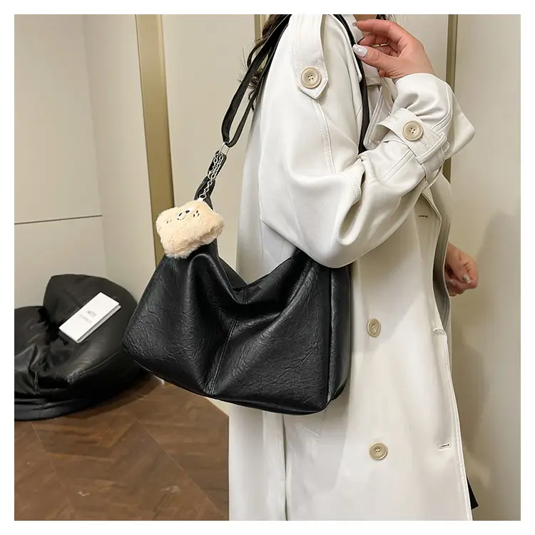 New Retro Crossbody Bag Women Large Capacity Textured Brown — feature 21