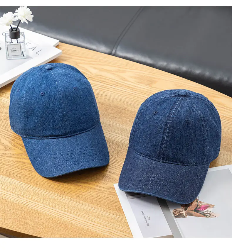 Blue Wash Denim Baseball Cap for Women Men — feature 11
