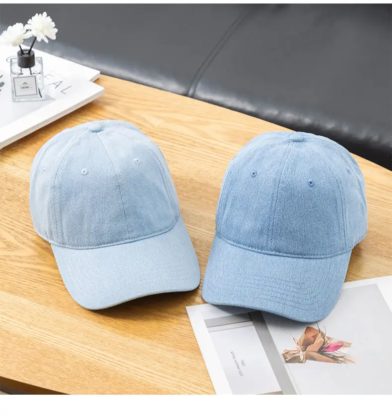 Blue Wash Denim Baseball Cap for Women Men — feature 12
