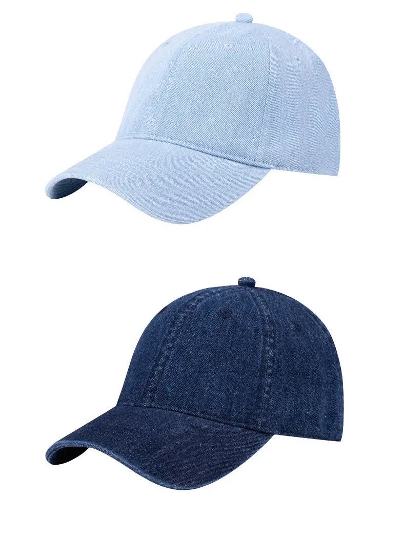 Blue Wash Denim Baseball Cap for Women Men — feature 4