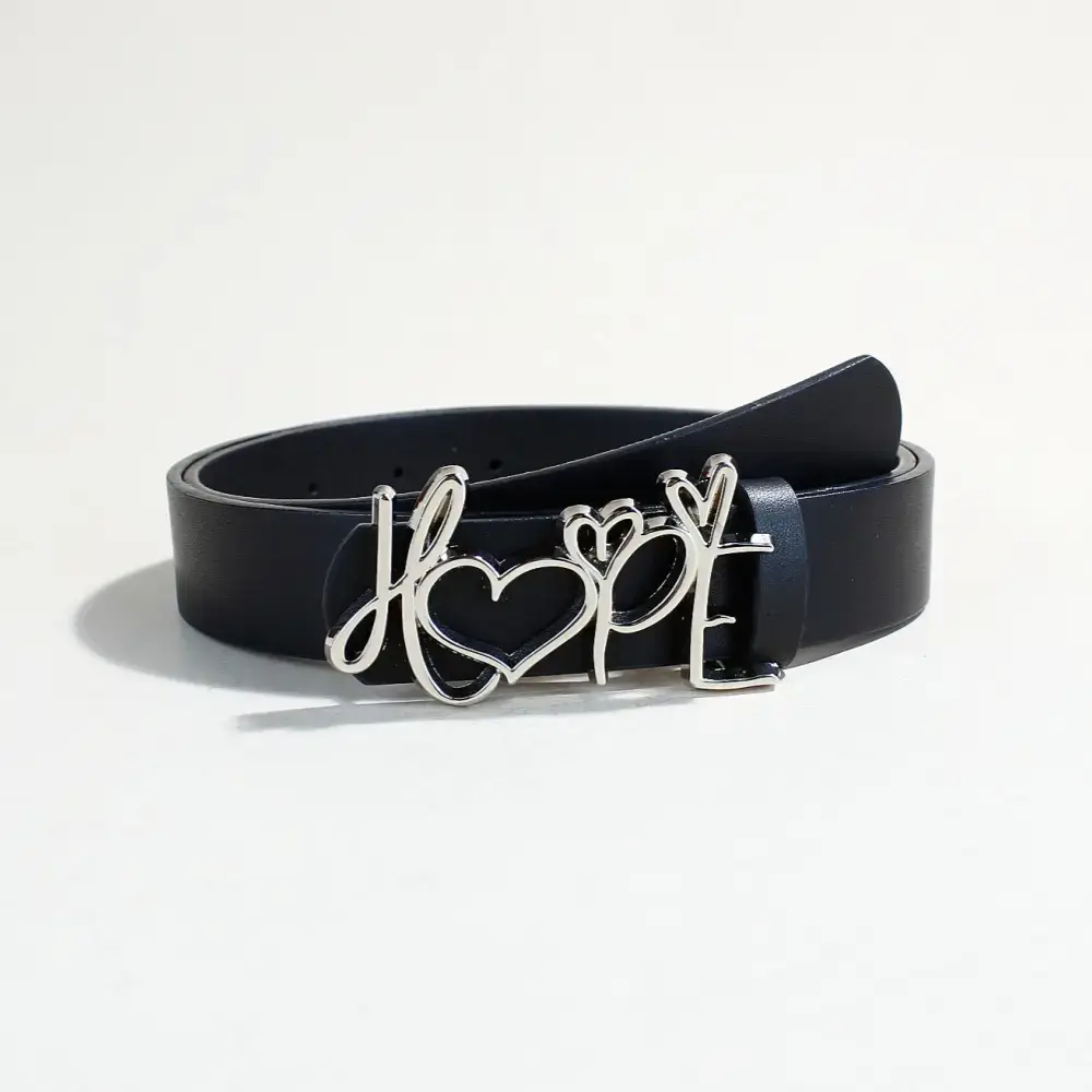 Women's LOVE Hardware Button Belt with Black Leather - Image 8