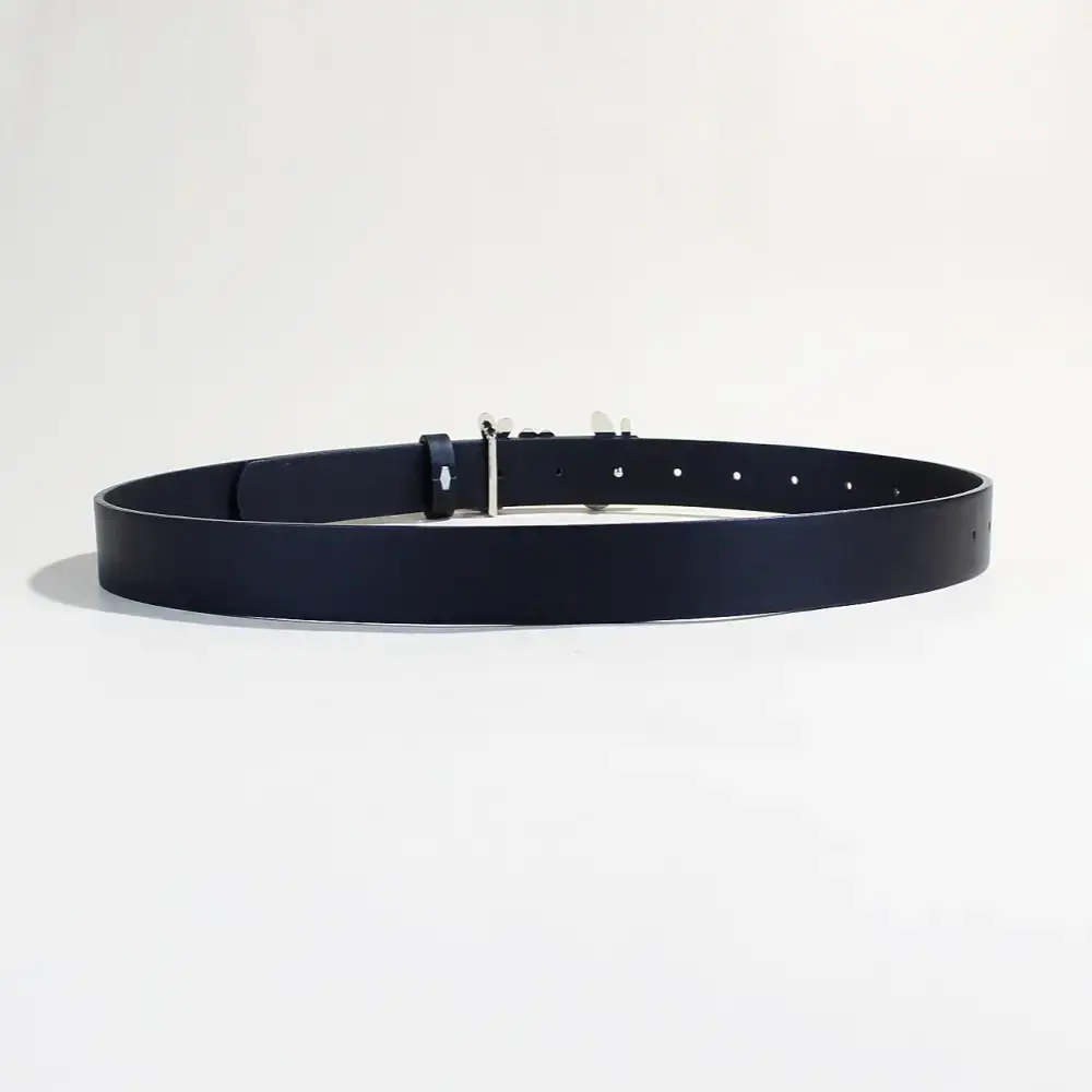 Women's LOVE Hardware Button Belt with Black Leather — feature 5
