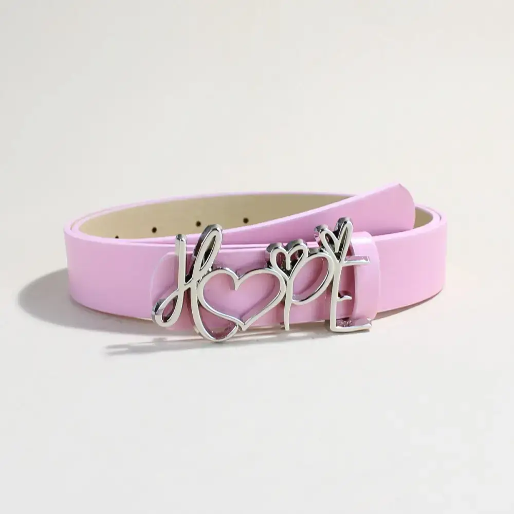 Women's LOVE Hardware Button Belt with Black Leather - Image 4