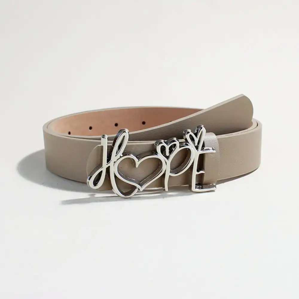 Women's LOVE Hardware Button Belt with Black Leather - Image 7