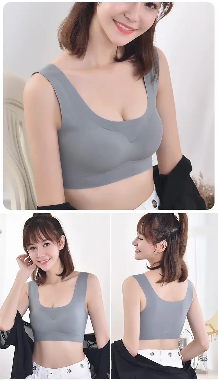 Anxin Generation Seamless Steel Ring-free Gathering Sleep Shockproof Yoga plus size Sports Underwear Women's Bra Vest-style — feature 16