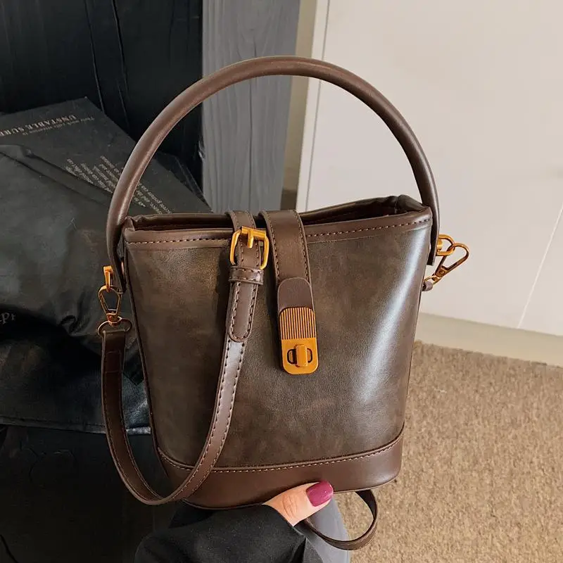 2024 Women's Retro Shoulder Crossbody Bag Black - Image 4