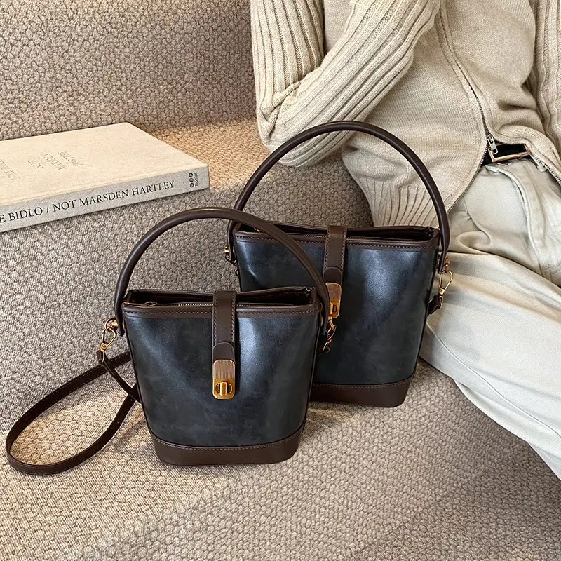 2024 Women's Retro Shoulder Crossbody Bag Black - Image 6