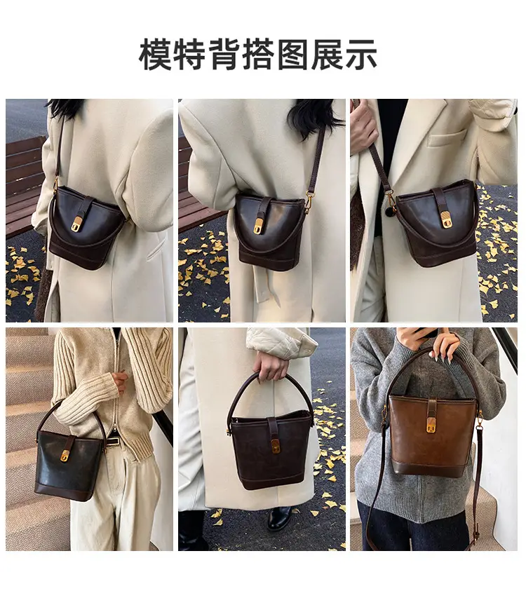 2024 Women's Retro Shoulder Crossbody Bag Black — feature 9