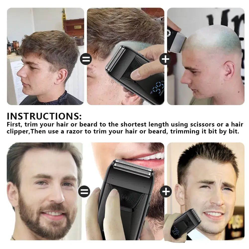 Digital Display Electric Hair Clipper with Blade & USB Cable — feature 1