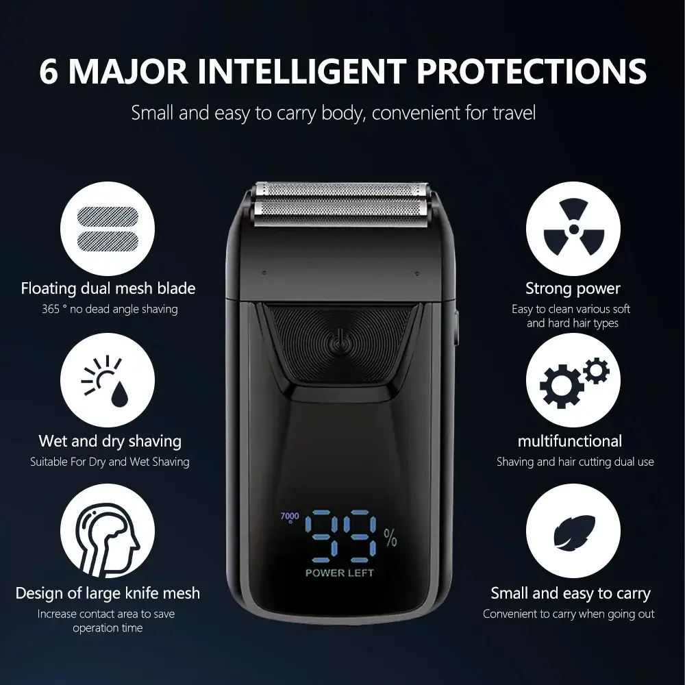 Digital Display Electric Hair Clipper with Blade & USB Cable — feature 14