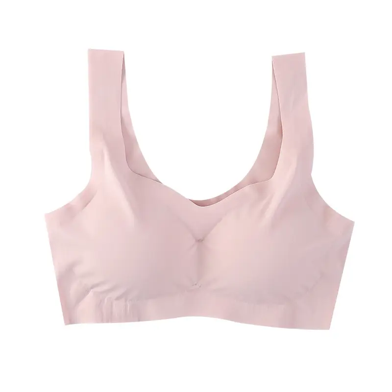Anxin Four-generation One-piece Ice Silk Traceless Rings-free Gather-up plus size Beauty Vest-style Sports Bra Underwear for Women