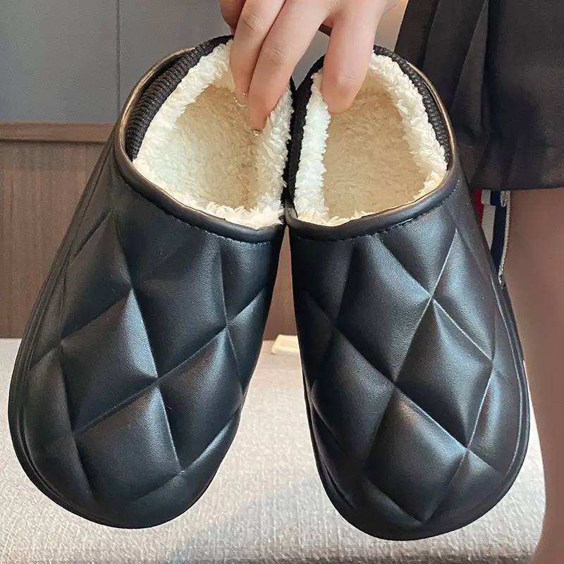 Waterproof Cotton Slippers Women's Winter Bag Heel Indoor Home Wearing Non-slip Warm Slippers for Couple Men - Image 29