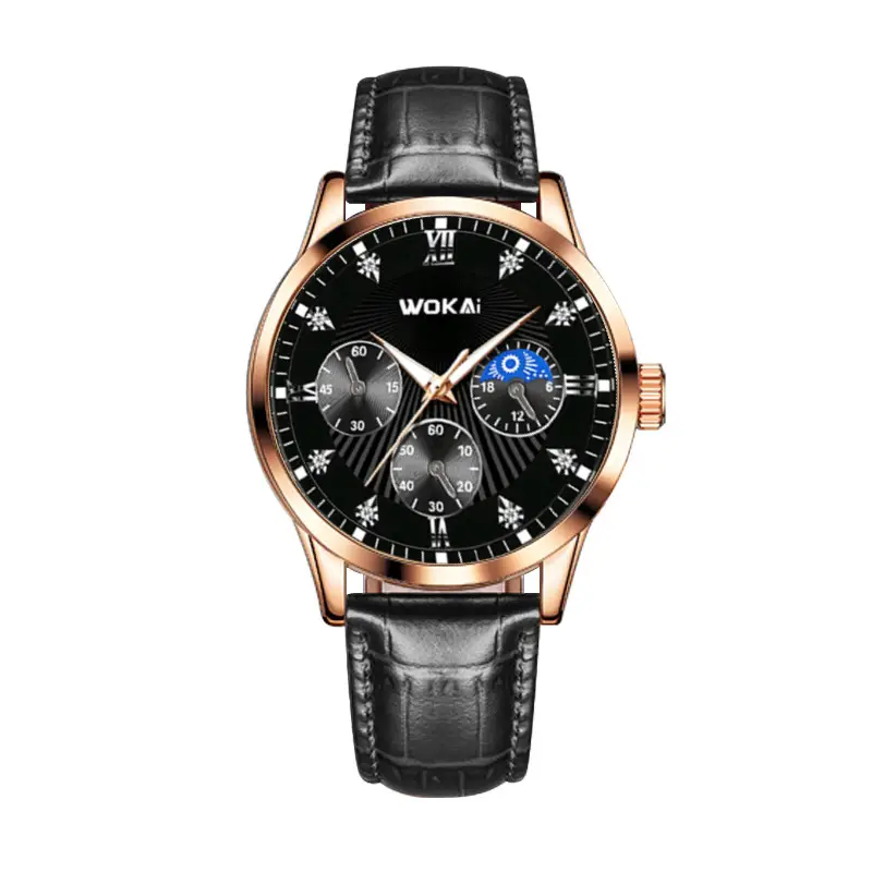 Men's Three-Eye Star Business Watch Quartz Sports Casual Belt