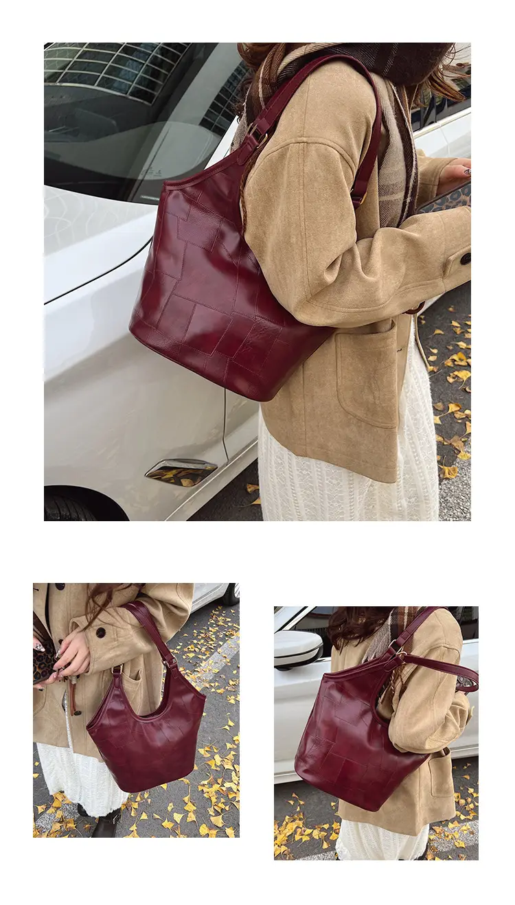 Brown Leather Tote Bag for Women Autumn Winter 2024 — feature 11