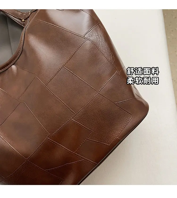Brown Leather Tote Bag for Women Autumn Winter 2024 — feature 2
