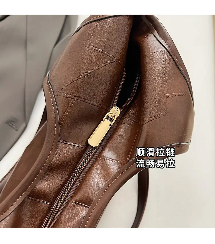 Brown Leather Tote Bag for Women Autumn Winter 2024 — feature 3