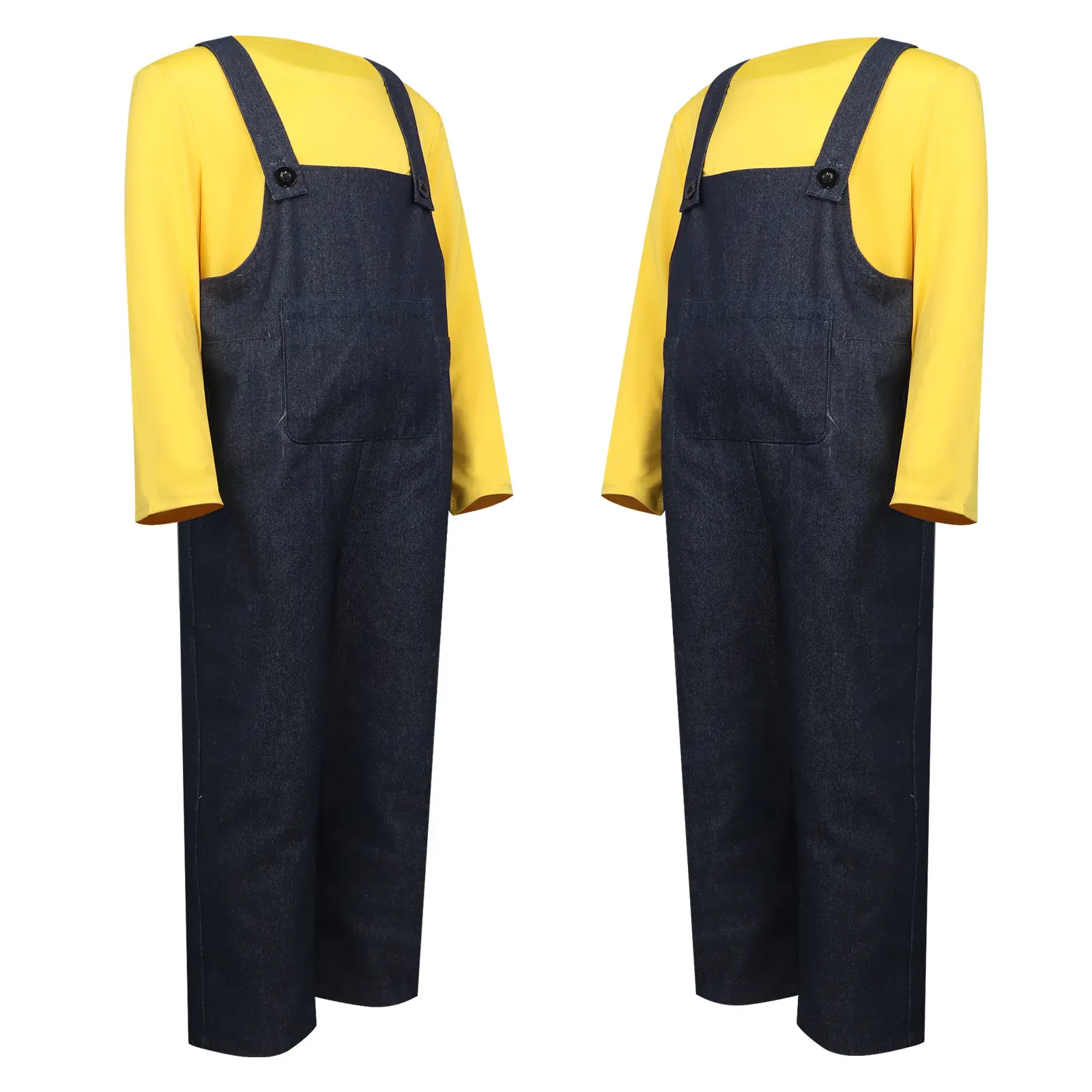 Minions Overlooked Cotton Overalls Dark Blue Yellow Long Sleeve
