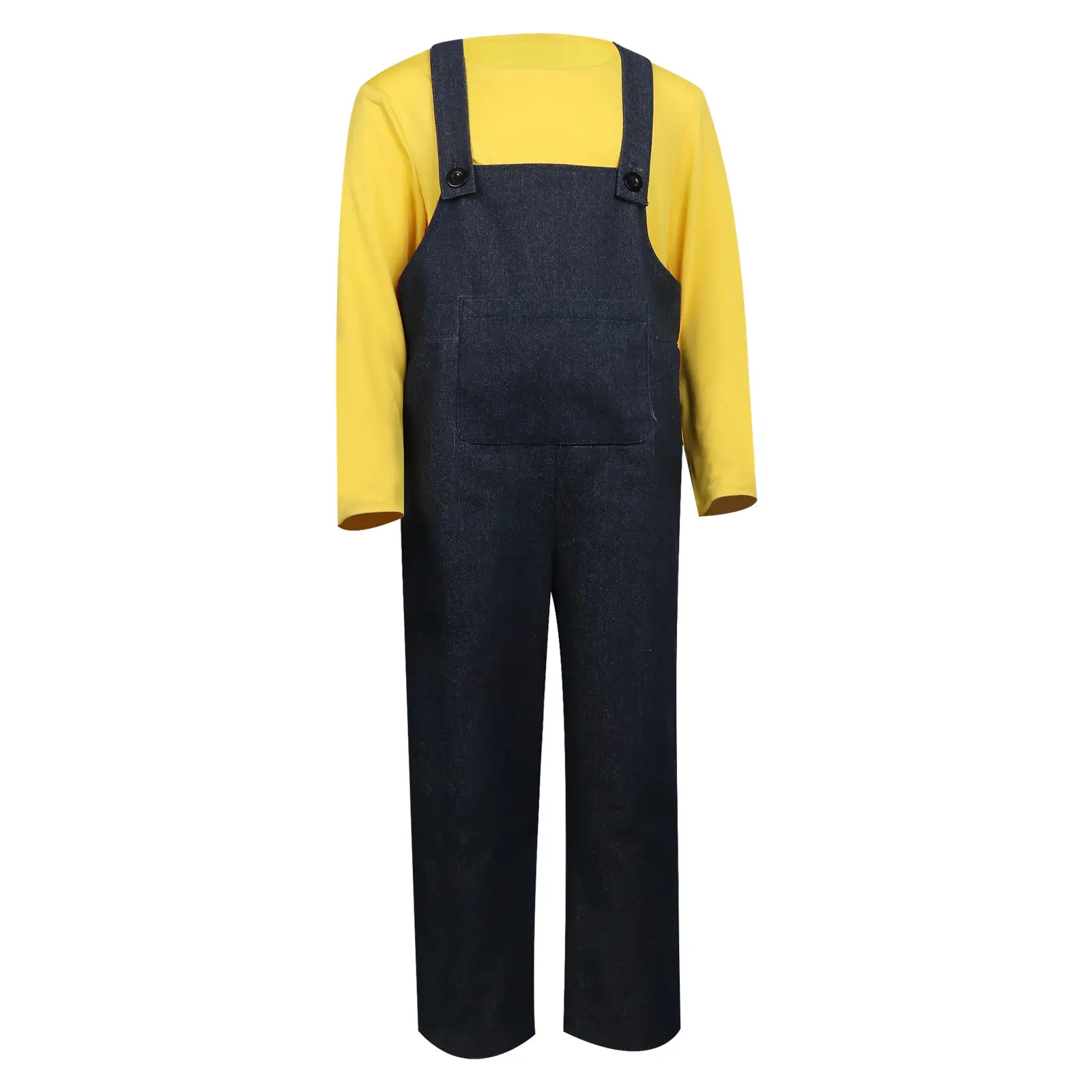 Minions Overlooked Cotton Overalls Dark Blue Yellow Long Sleeve