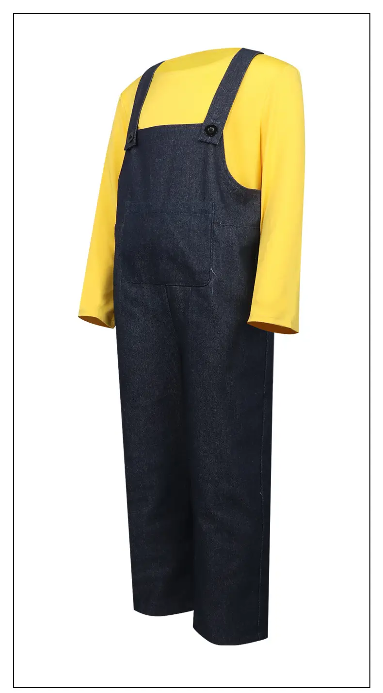 Minions Overlooked Cotton Overalls Dark Blue Yellow Long Sleeve — feature 5
