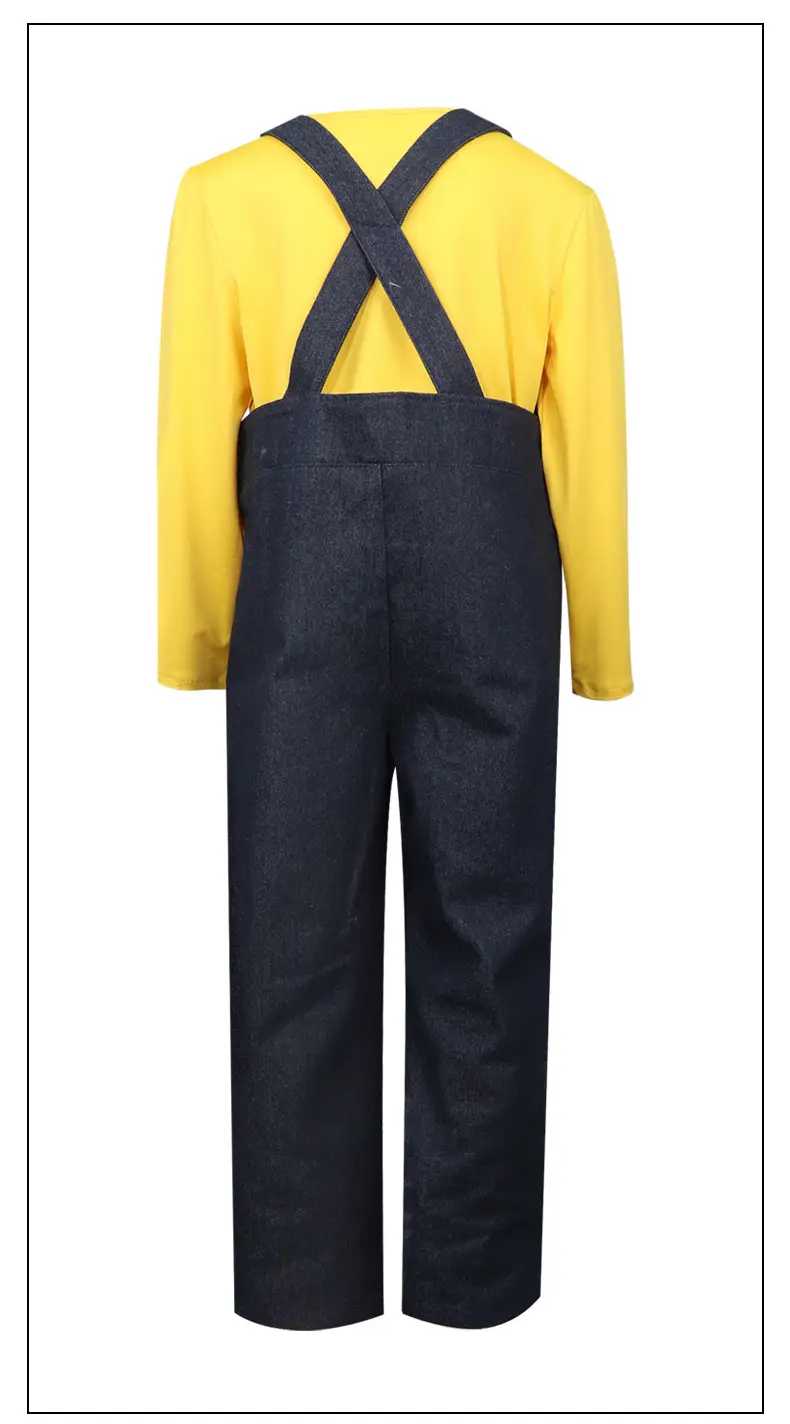 Minions Overlooked Cotton Overalls Dark Blue Yellow Long Sleeve — feature 6