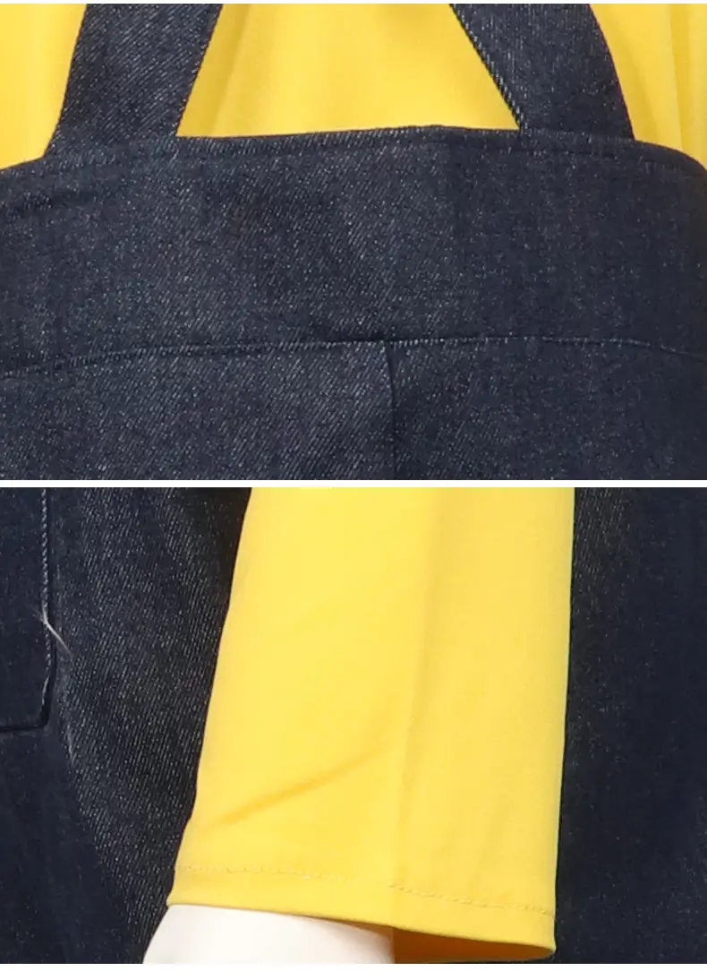 Minions Overlooked Cotton Overalls Dark Blue Yellow Long Sleeve — feature 8