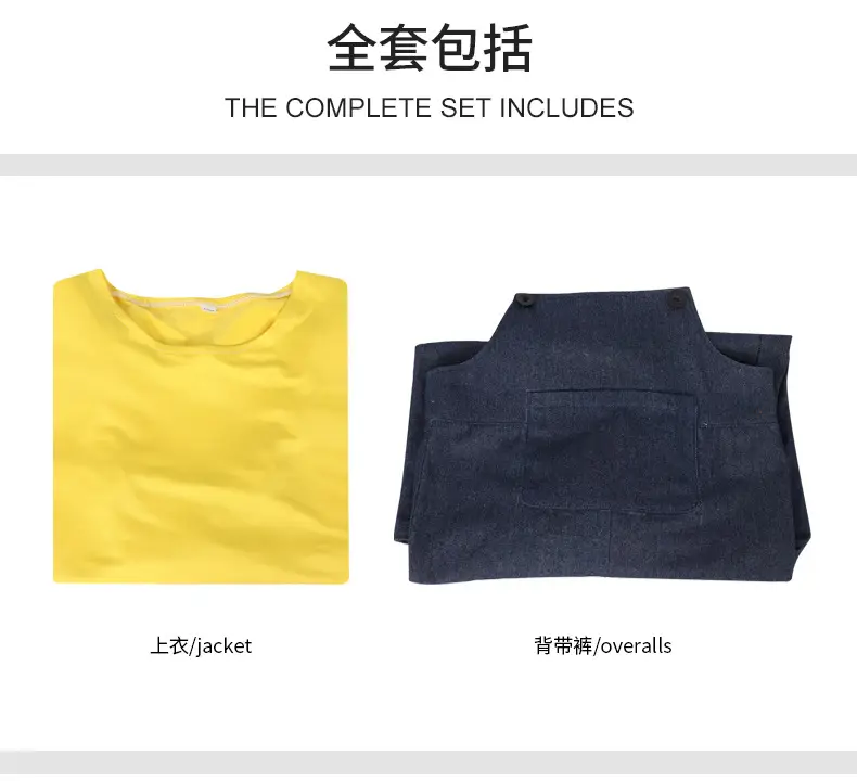 Minions Overlooked Cotton Overalls Dark Blue Yellow Long Sleeve — feature 9