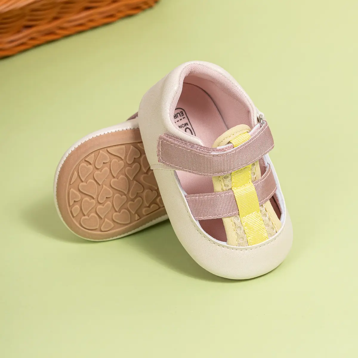 Baby Cross-Stitched Sandals White Pink 0-1 Year — feature 13