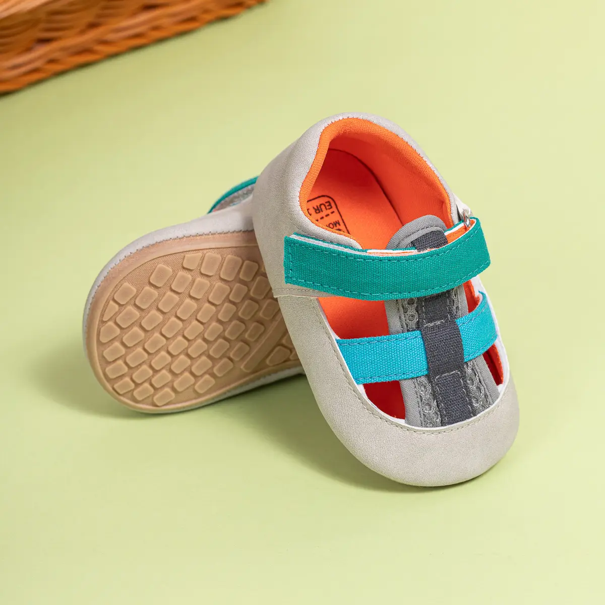 Baby Cross-Stitched Sandals White Pink 0-1 Year — feature 22