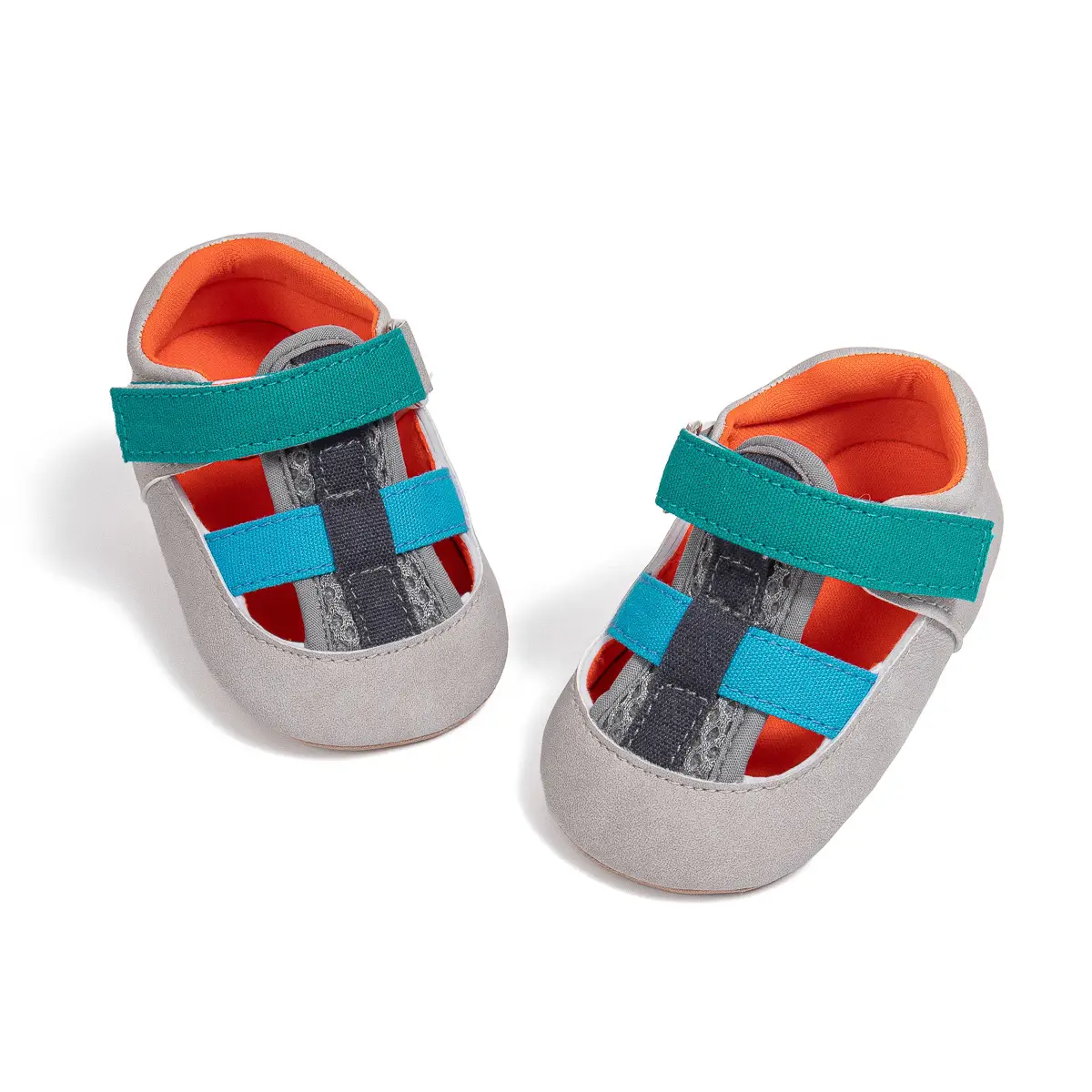 Baby Cross-Stitched Sandals White Pink 0-1 Year
