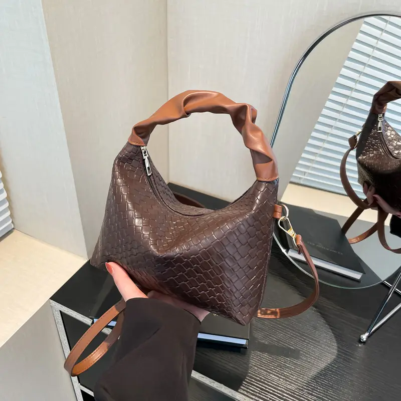 Women's Woven Shoulder Bag Beige 2024 New Fashion - Image 6