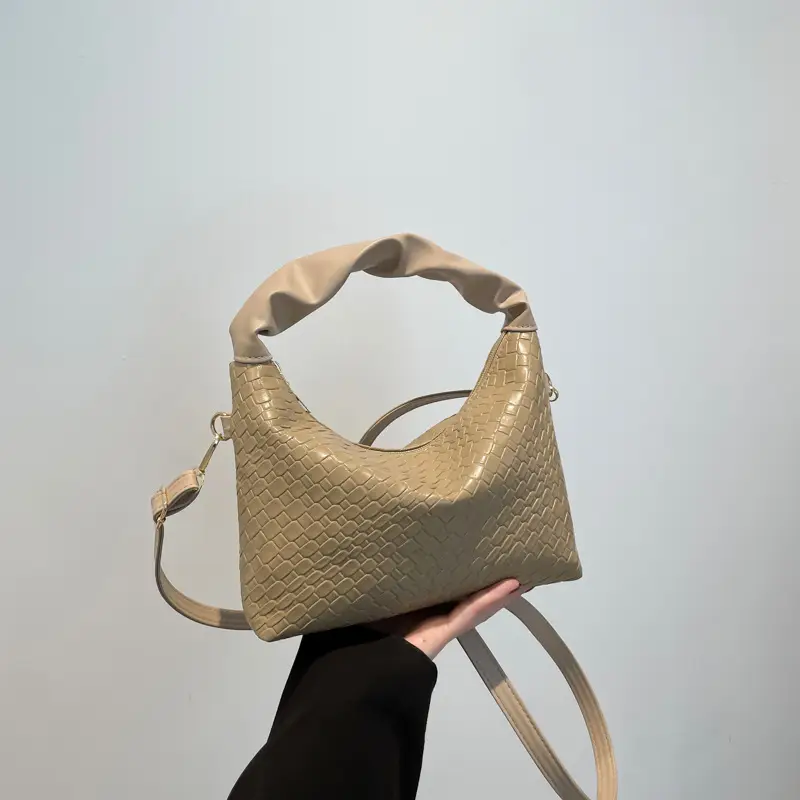 Women's Woven Shoulder Bag Beige 2024 New Fashion - Image 7