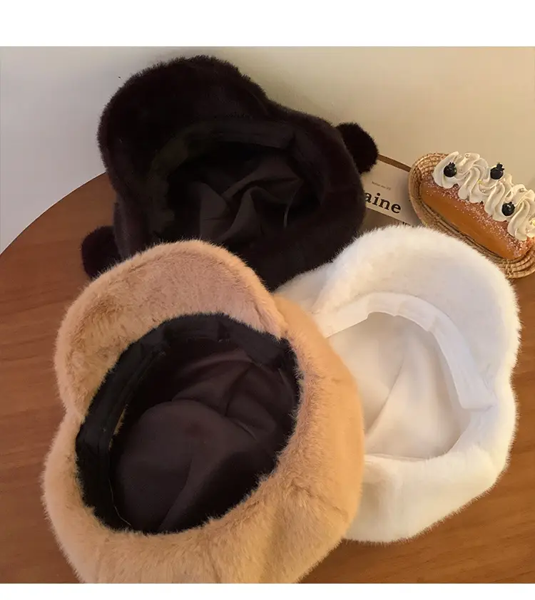 Cute Angry Dog Ears Plush Beret Women's Autumn Winter Cap — feature 10