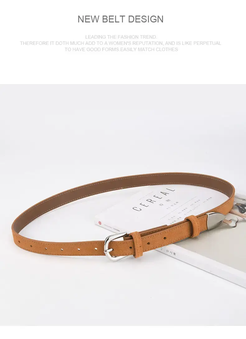 Women's Korean Style Frosted Belt with Pin Buckle — feature 14