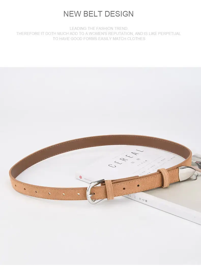 Women's Korean Style Frosted Belt with Pin Buckle — feature 15