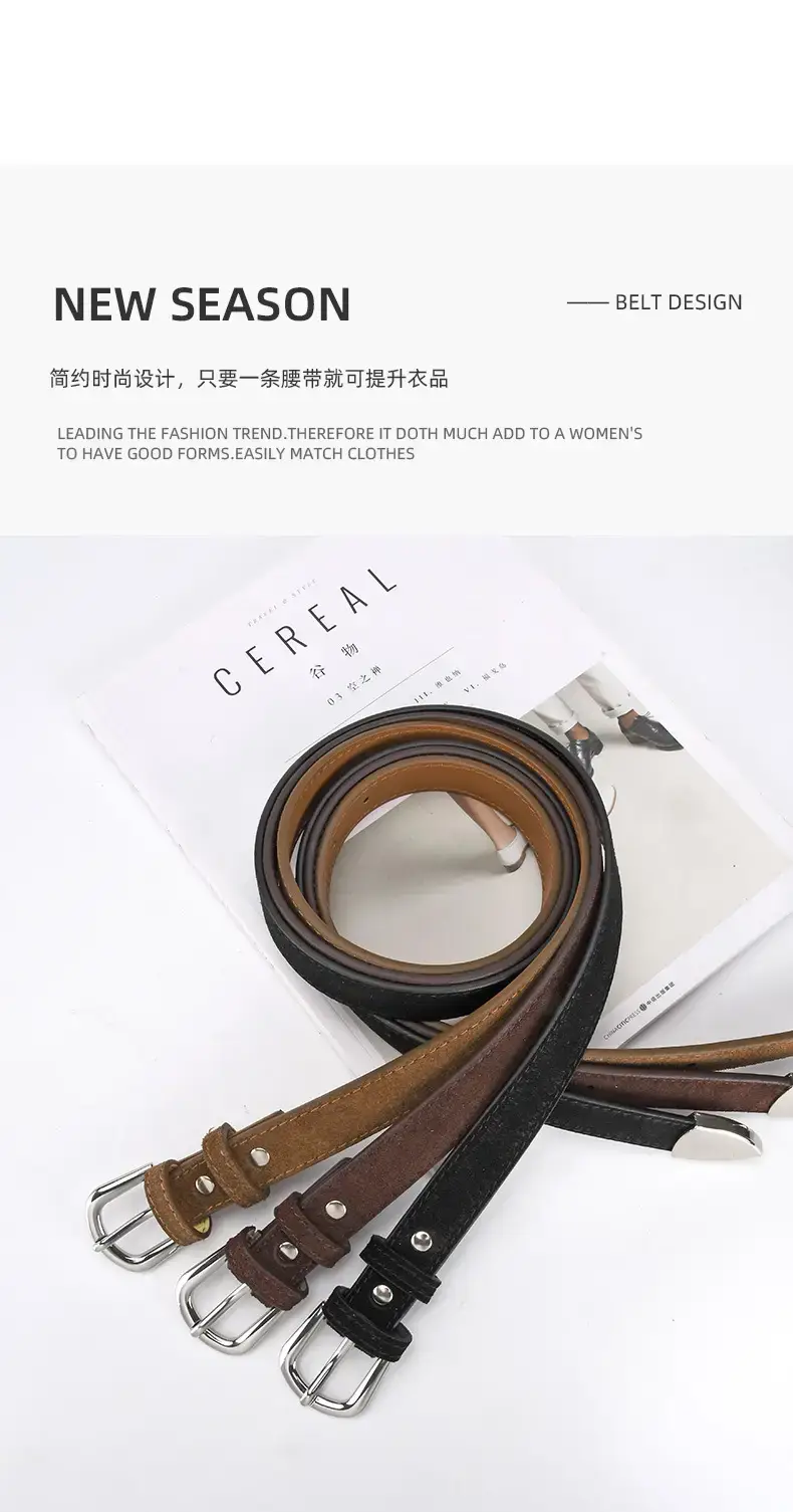 Women's Korean Style Frosted Belt with Pin Buckle — feature 4