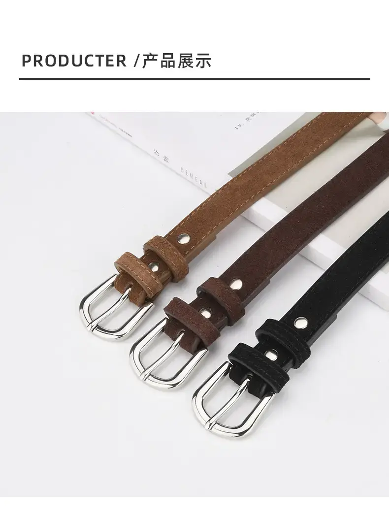 Women's Korean Style Frosted Belt with Pin Buckle — feature 9