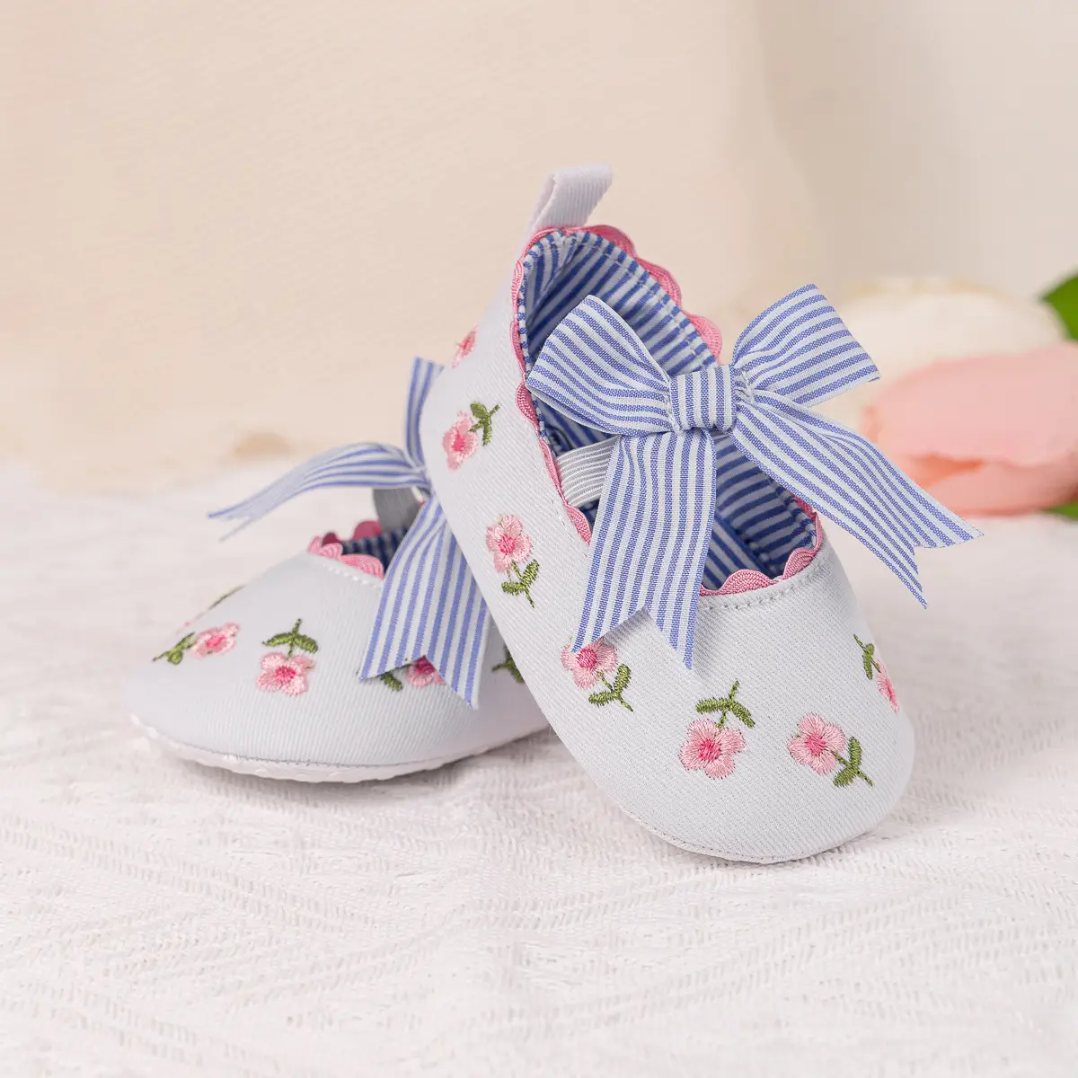 Princess Striped Bow Baby Shoes for Spring Summer — feature 11