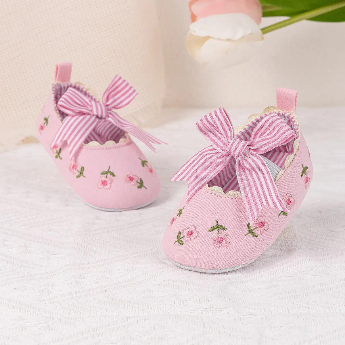 Princess Striped Bow Baby Shoes for Spring Summer — feature 19