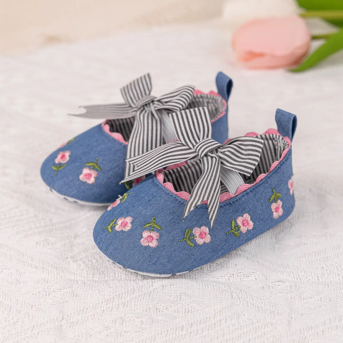 Princess Striped Bow Baby Shoes for Spring Summer — feature 22