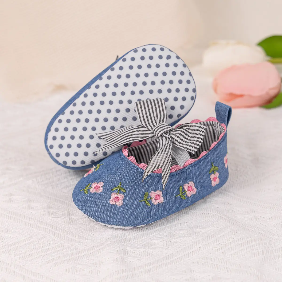 Princess Striped Bow Baby Shoes for Spring Summer — feature 24