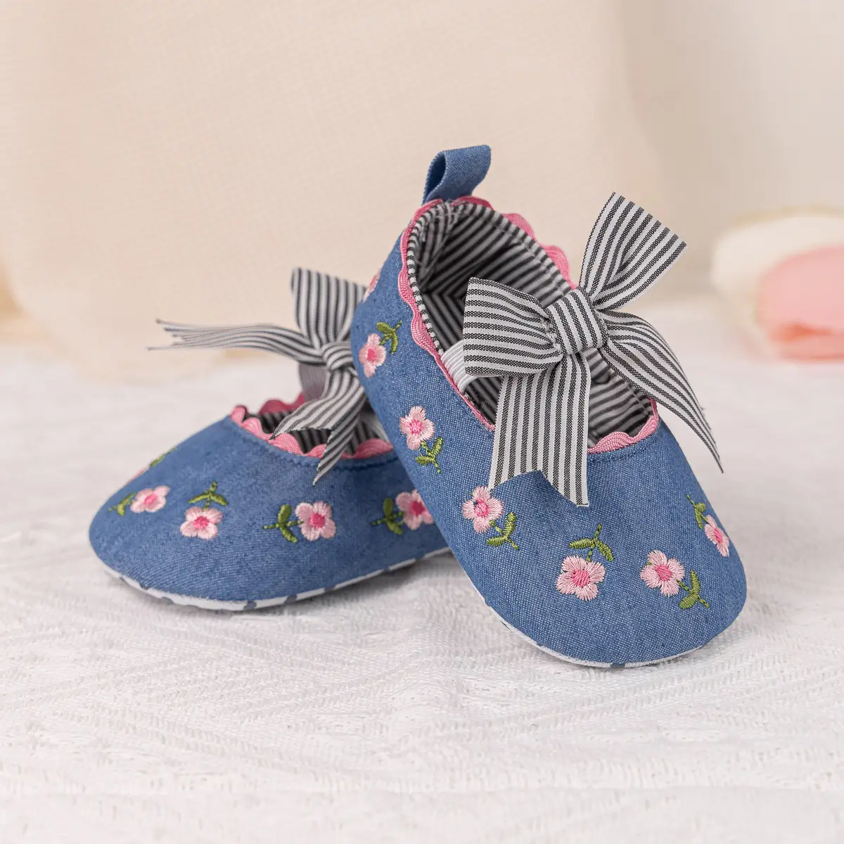 Princess Striped Bow Baby Shoes for Spring Summer — feature 25