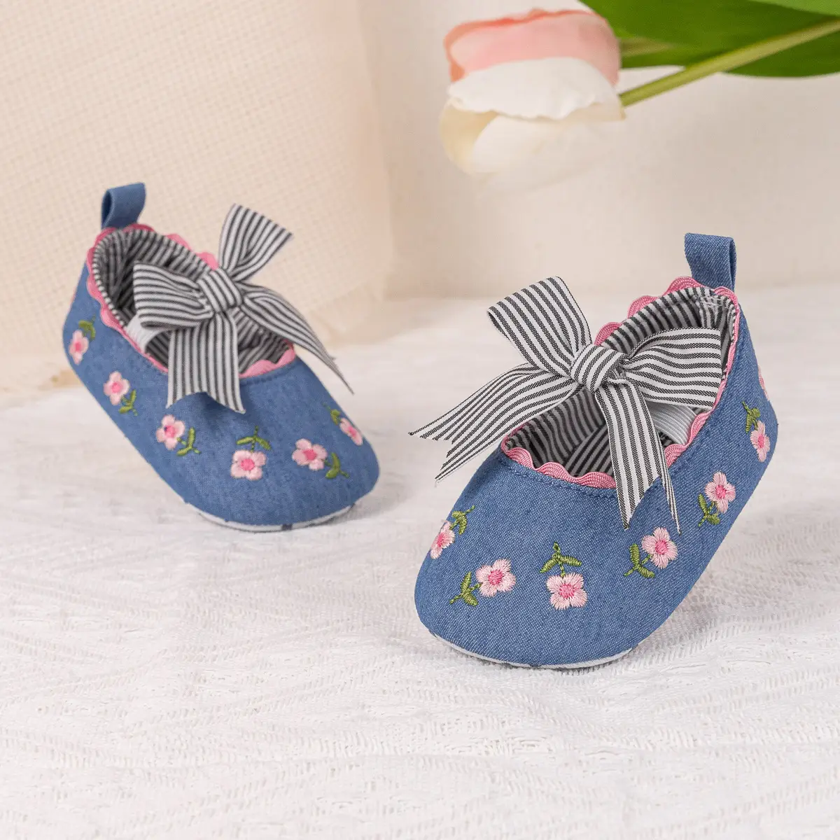 Princess Striped Bow Baby Shoes for Spring Summer — feature 26