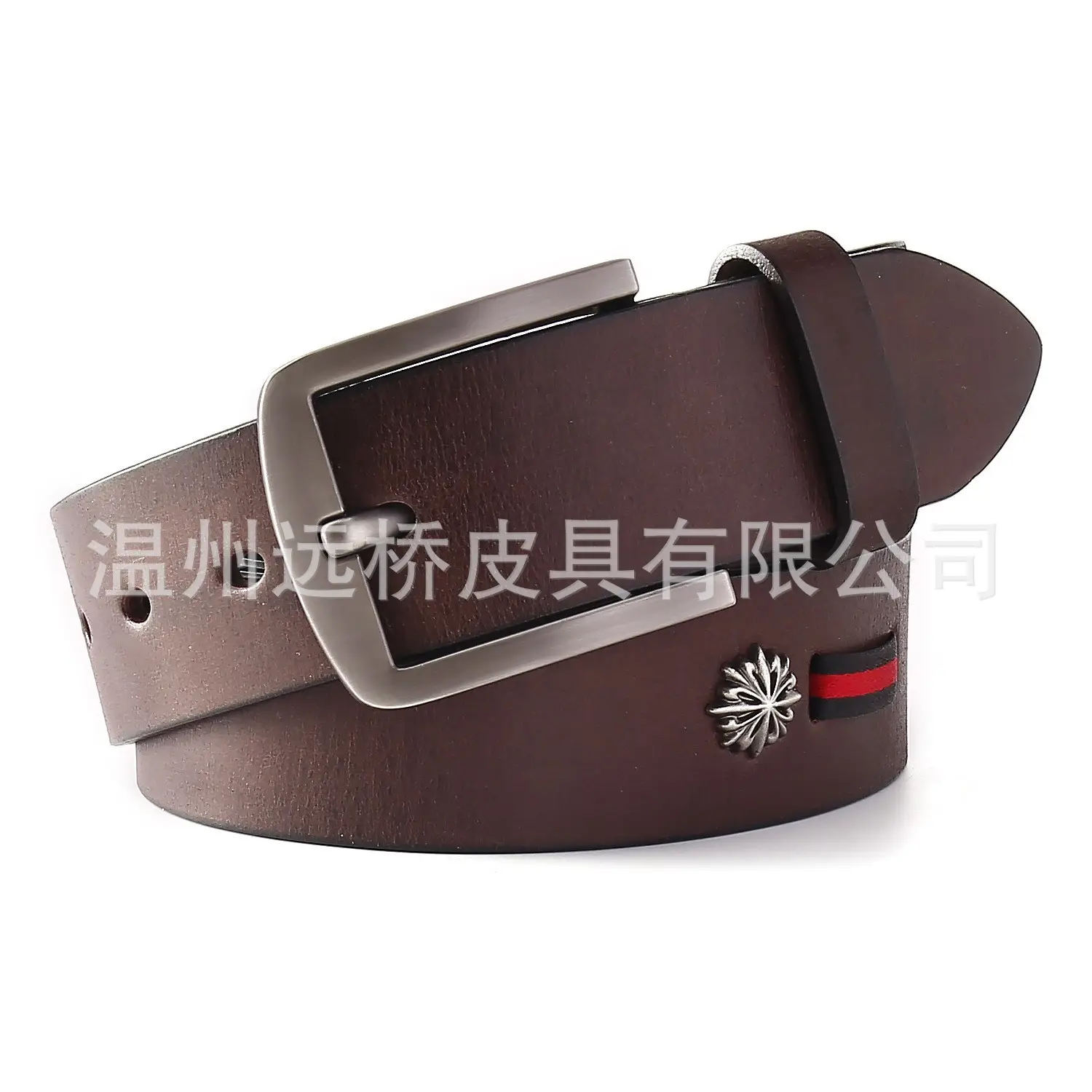 Men's Black Cowhide Belt with Pin Buckle Wide Strap - Image 15
