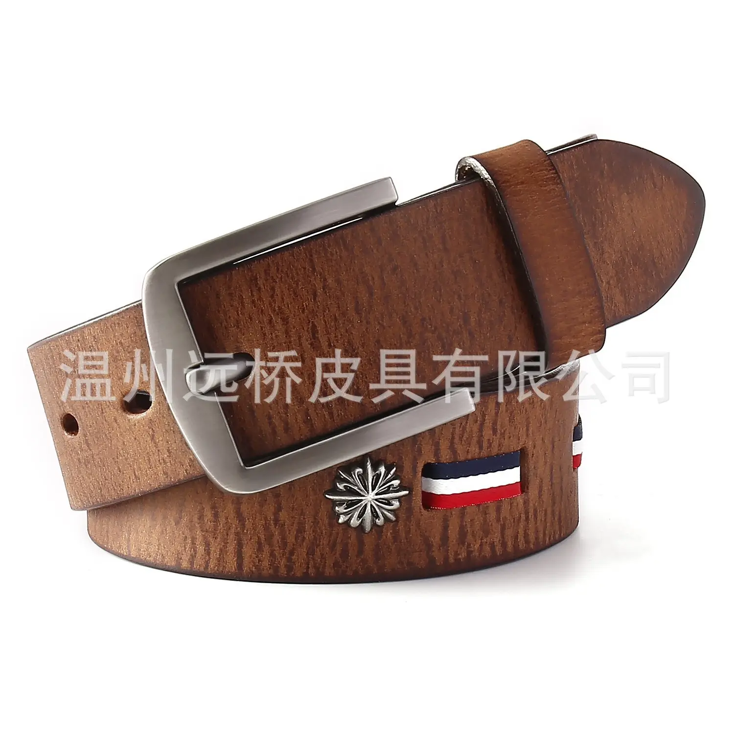 Men's Black Cowhide Belt with Pin Buckle Wide Strap - Image 16